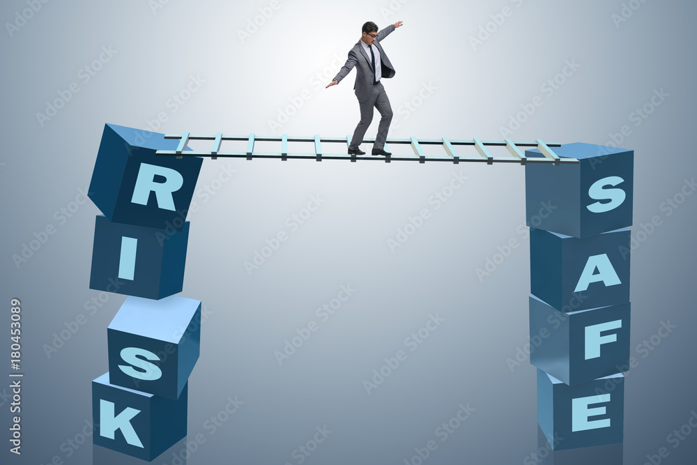 Fototapeta premium Businessman in risk and reward business concept