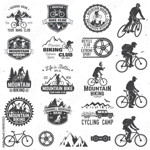 Mountain biking collection. Vector illustration.