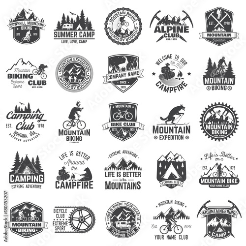 Set of extreme adventure badges. Concept for shirt or logo, print, stamp or tee.