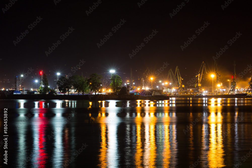 Night view of the city of Batumi