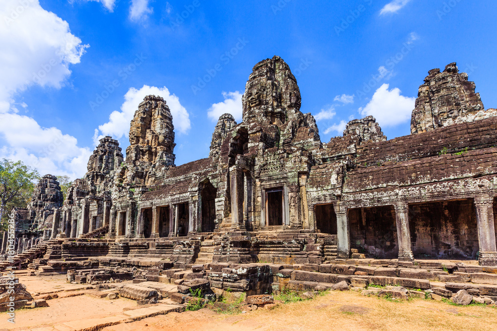 Angkor, Cambodia. The inner gallery of the Bayon temple.