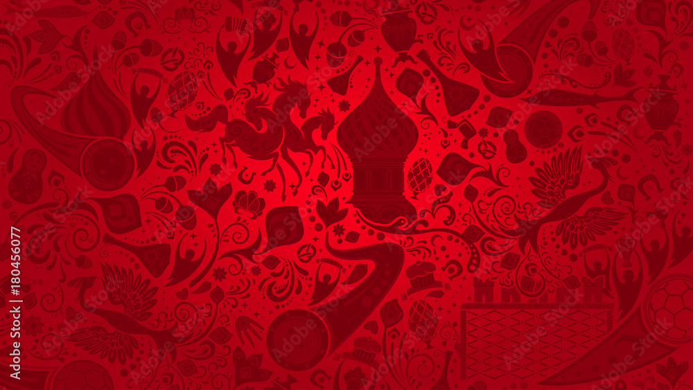 Naklejka premium Russian red wallpaper, vector illustration