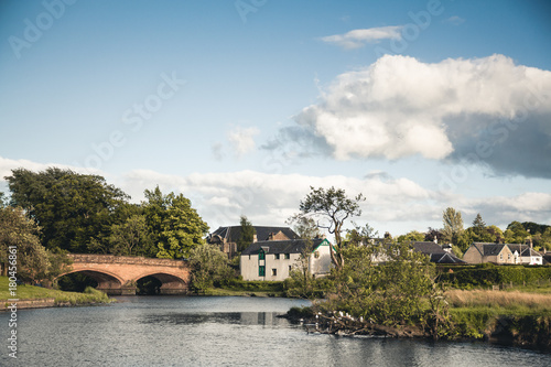River Teith and bridge in the village of Callander, Scotland