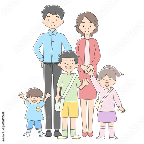 5人家族 集合 Stock イラスト Adobe Stock