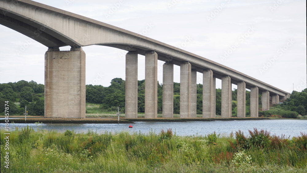 Road bridge over the River Orwell, Suffolk, UK Road bridge over the River Orwell, Suffolk, UK