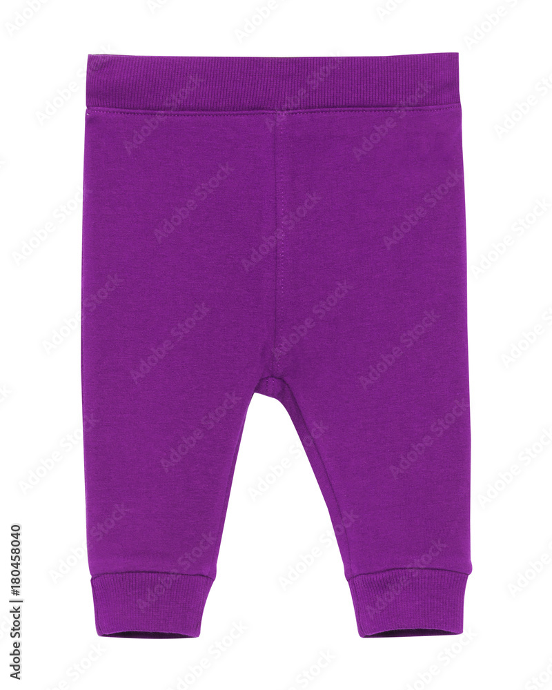 Violet children`s newborn pants isolated on white Violet children`s newborn pants isolated on white