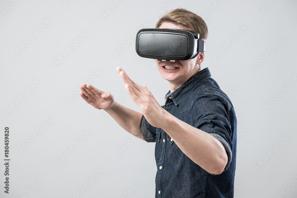 Man in virtual reality Man in virtual reality