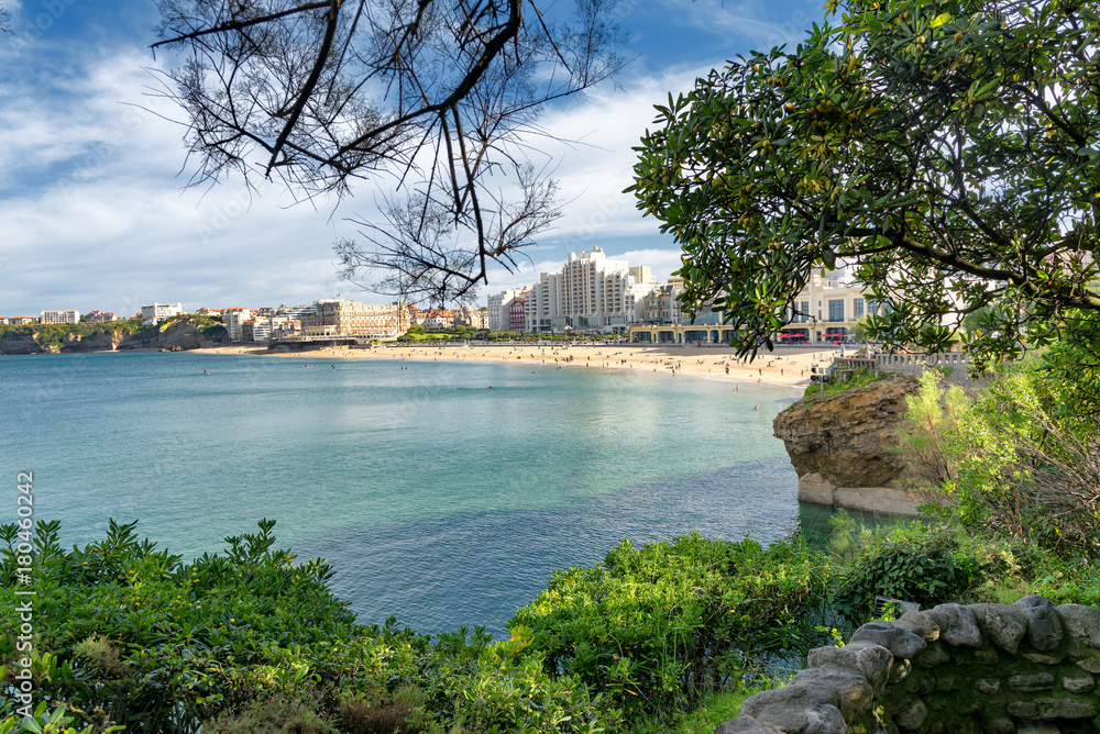 view of Biarritz beach in France