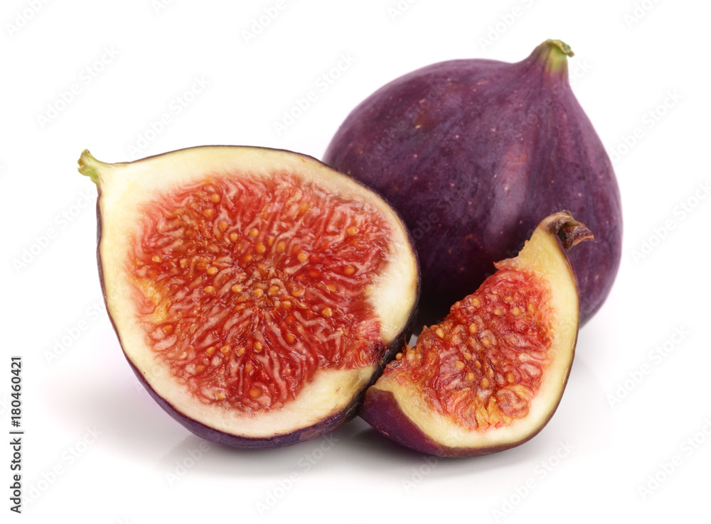 fig fruits with half isolated on white background fig fruits with half isolated on white background
