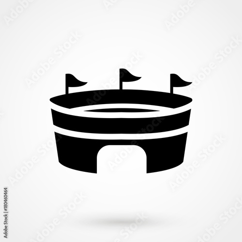 Stadium vector icon with round shadow