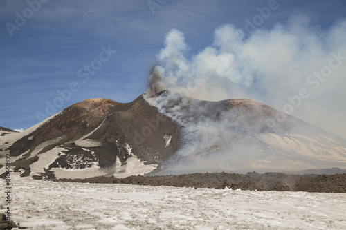 Eruption of Etna Volcano In Sicily 