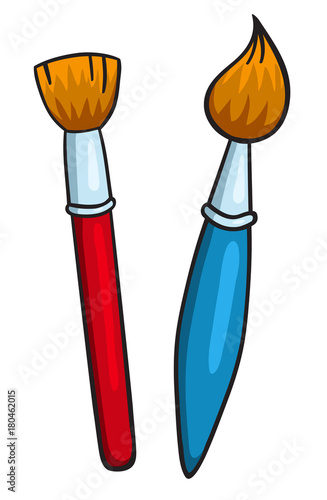 Two cartoon brushes