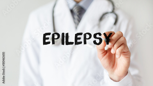 Doctor writing word Epilepsy with marker, Medical concept