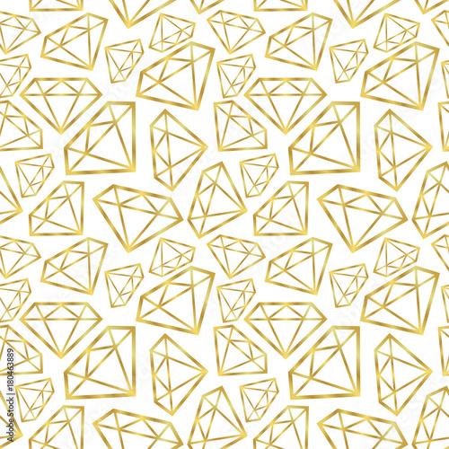 Diamonds seamless pattern. Vector golden background. Fashion wrapping or fabric pattern.