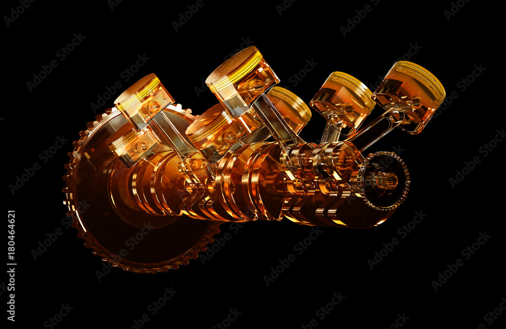 Fotografie 3d illustration of engine.