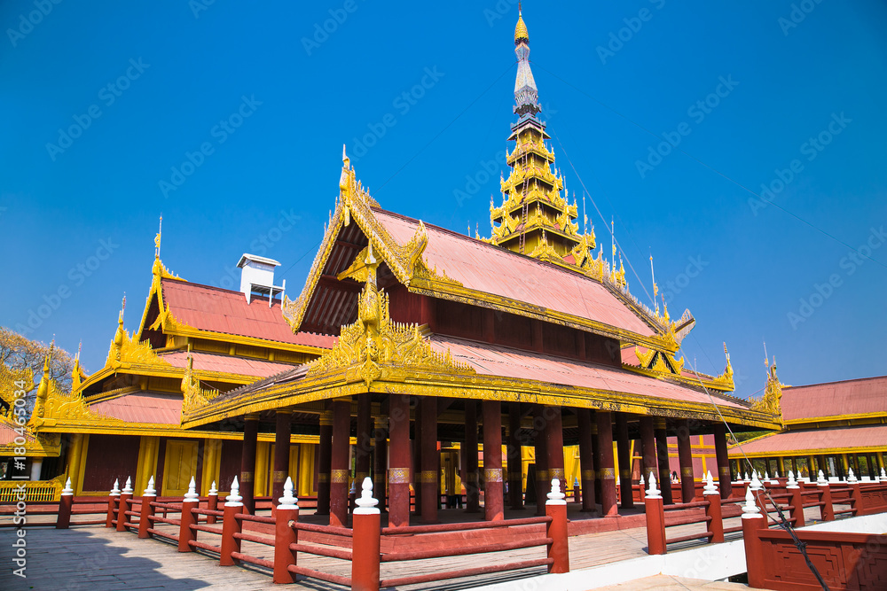 The Royal palace in Mandalay, Myanmar.