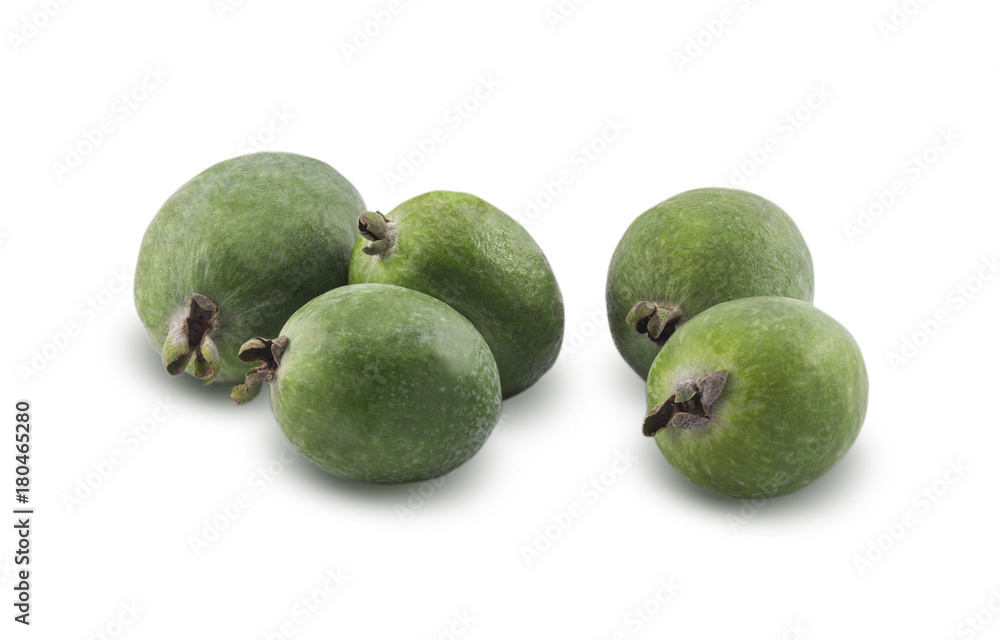 Feijoa is isolated on a white background Feijoa is isolated on a white background