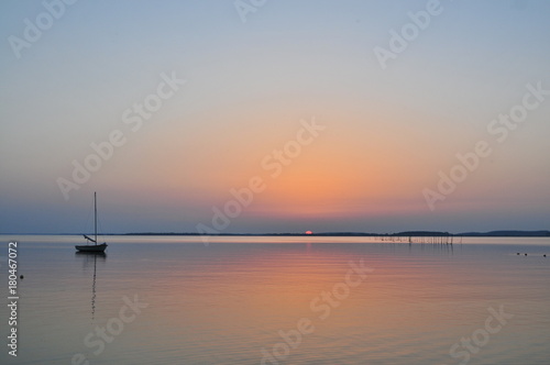 Sunset over Sniardwy lake in Mazury, Poland © Emeryk_3_Drozdowski