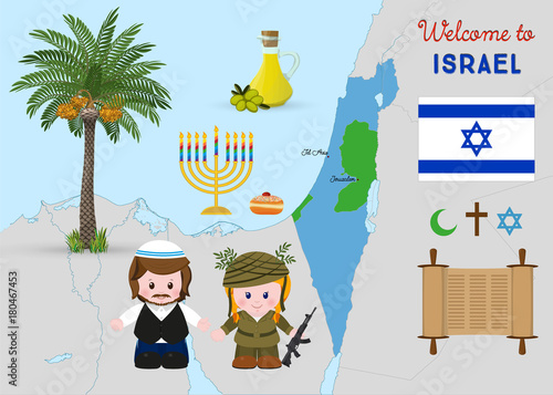 Welcome to Holy Land, israeli symbols set