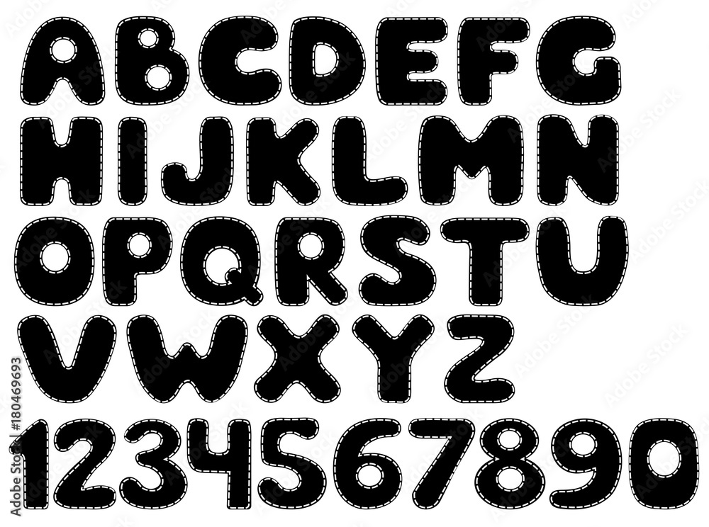 Silhouette patchwork alphabet. Silhouette patchwork alphabet.