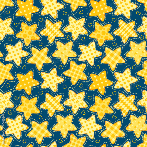 Children seamless pattern with stars