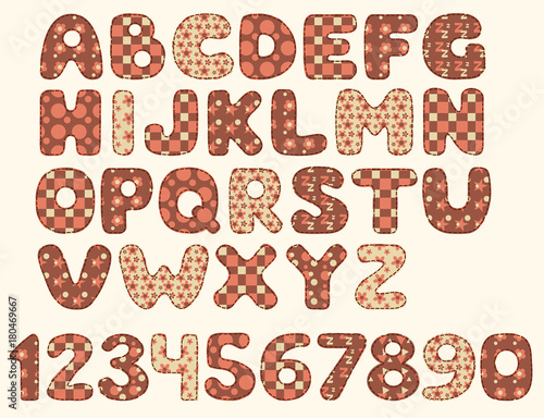Vintage patchwork alphabet