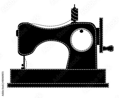 Silhouette of the sewing machine