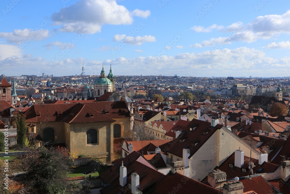 Skyline view panorama from Prague Castle, Czech Republic 