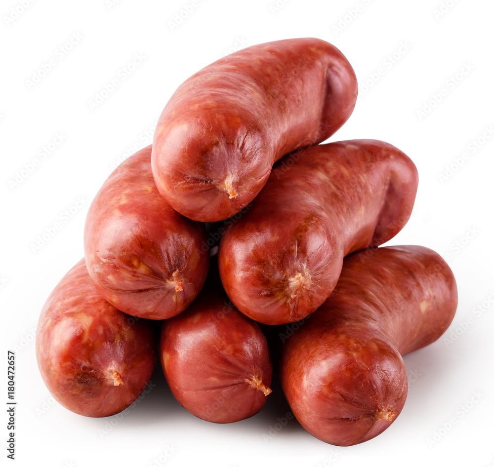 Stack of fresh juicy sausages Stack of fresh juicy sausages