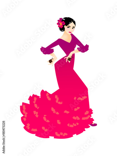 Illustration of a Flamenco dancer woman