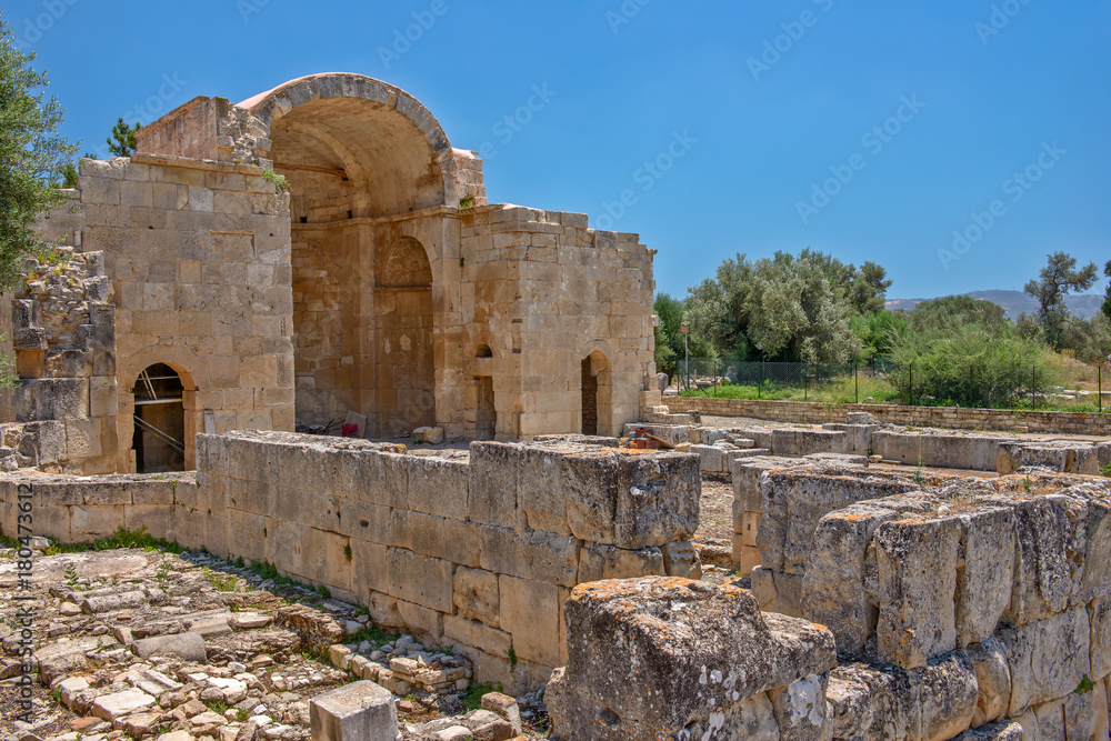 Ancient basilica in Gortys, Crete, Greece