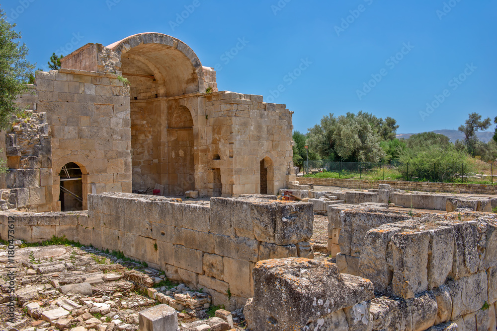 Fototapeta premium Ancient basilica in Gortys, Crete, Greece