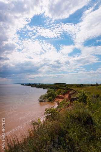 Wallpaper Mural The shore of the Volga in the summer. Beautiful view, the high bank of the Volga River in Russia in the summer. Torontodigital.ca