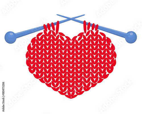 Knitted heart isolated