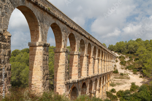 Ruins of the Roman aqueduct near Tarragona town, Spain
