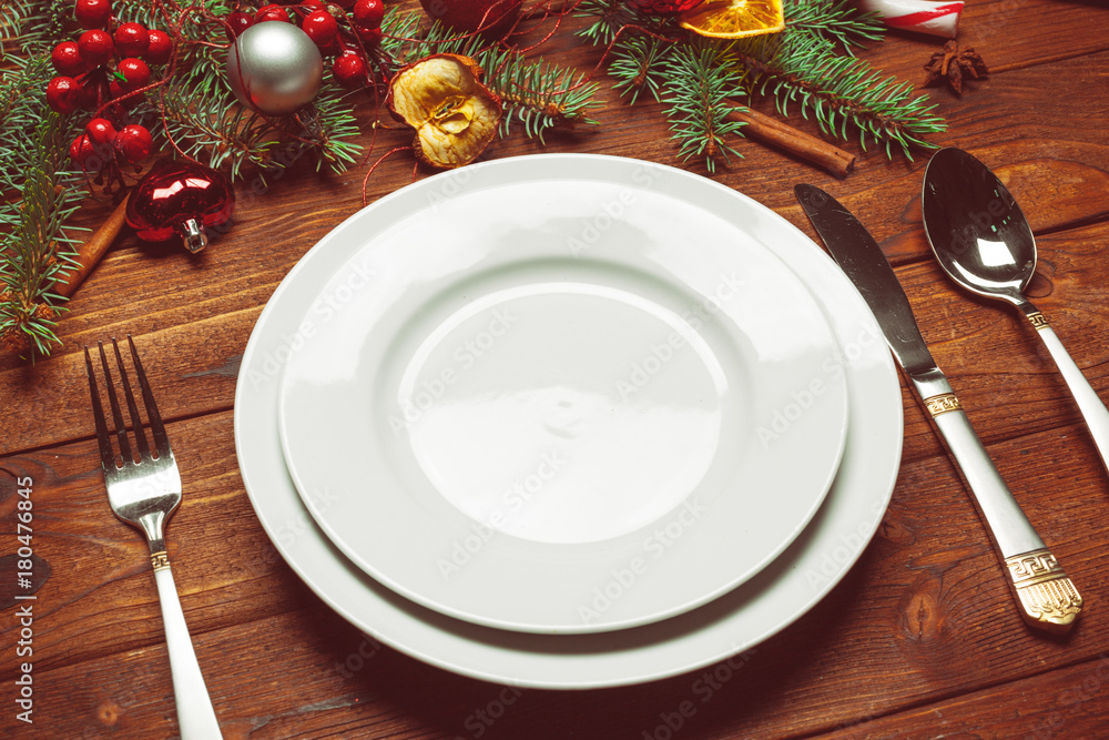 Christmas table place setting Christmas table place setting