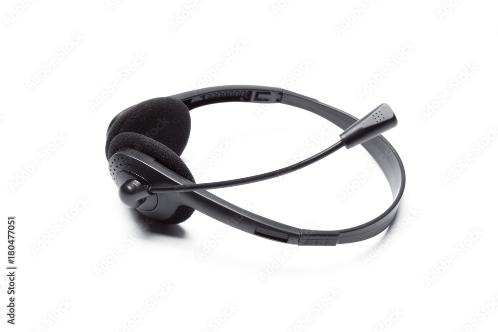 headset with microphone isolated on white headset with microphone isolated on white