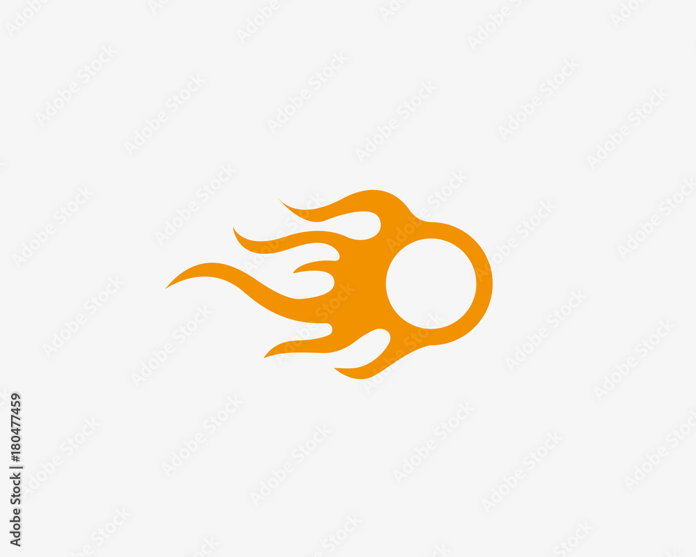 Obraz premium Abstract fireball logo design. Asteroid meteor vector logotype.