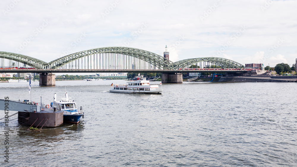 Hohenzollern Bridge over Rhine river in Cologne