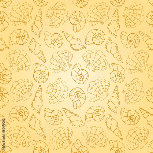 Line cockleshells seamless pattern