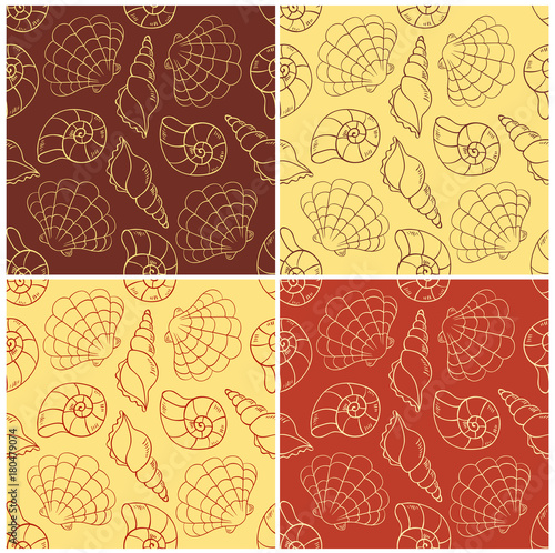 Seamless patterns with cockleshells