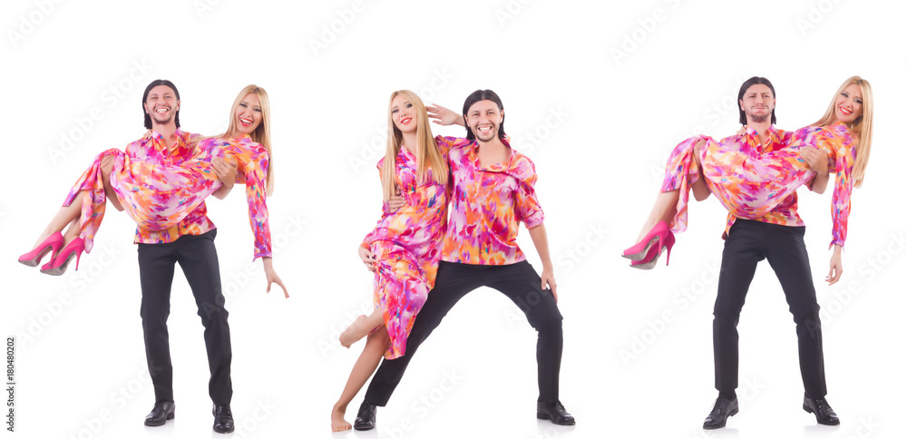 Pair dancing isolated on the white Pair dancing isolated on the white