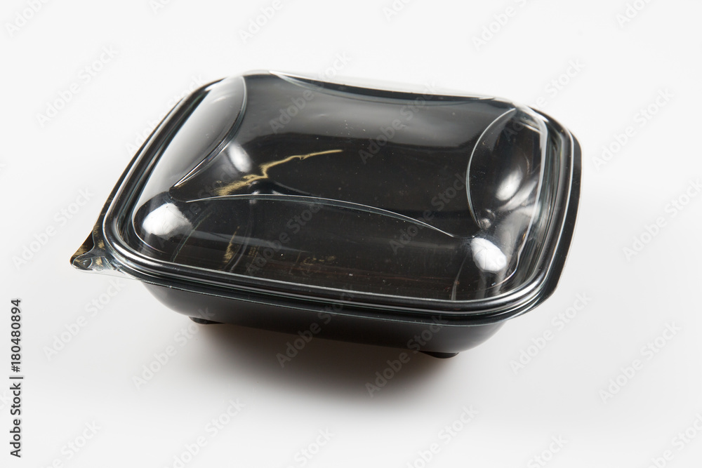Plastic food container on white background. Plastic food container on white background.