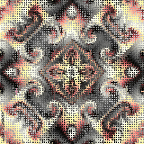 Seamless background pattern. Imitation of a texture of rough canvas painted with paint.