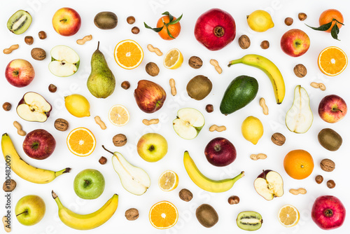 Fototapeta Naklejka Na Ścianę i Meble -  Tasty fruits and healthy eating background