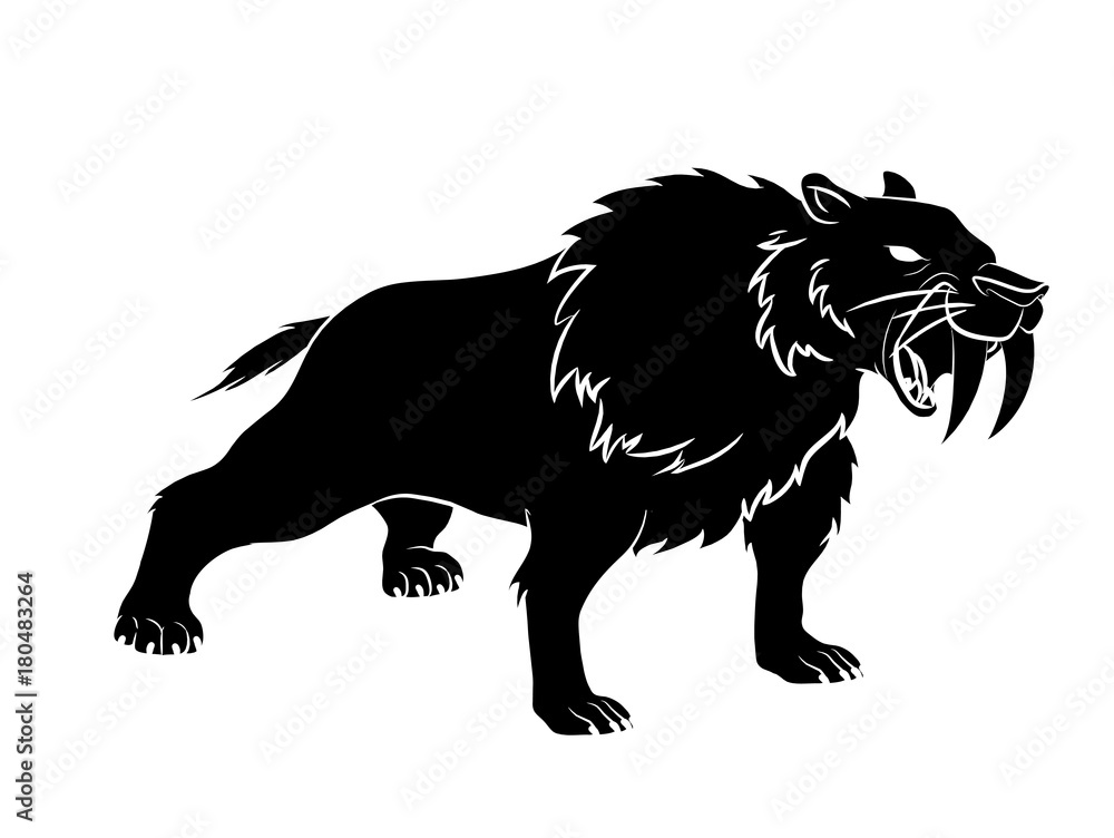 Obraz premium Saber Tiger Silhouette Vector