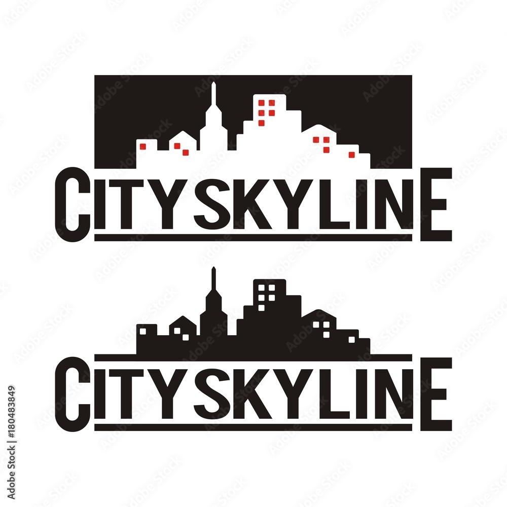 Skyline, city logo design template vector illustration
