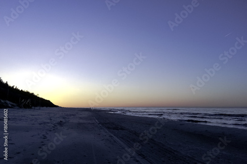 Sunset on Polish coast  Lubiatowo
