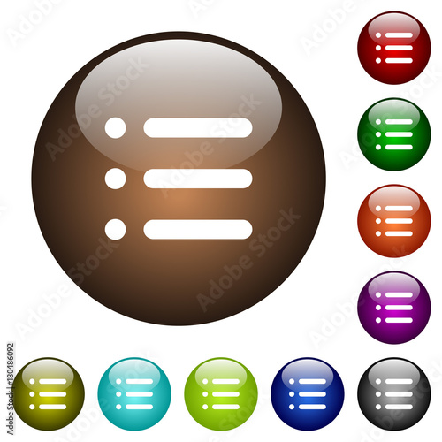 Unordered list color glass buttons