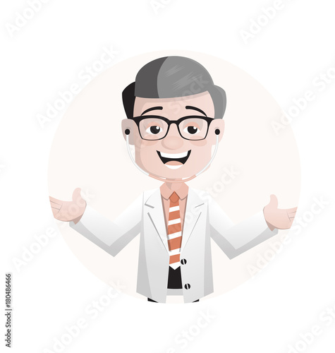 Laughing Dermatologist Doctor Expression Vector